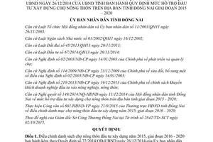 Quyết định 37/2015/QĐ-UBND điều chỉnh danh sách chợ nông thôn đầu tư xây dựng 2016 2020 Đồng Nai