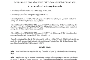 Quyết định 50/2015/QĐ-UBND quy định quản lý giá Quảng Ngãi