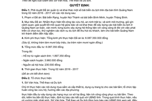 Quyết định 4137/QĐ-UBND phê duyệt Đề án quản lý khai thác bãi biển du lịch Quảng Nam 2016 2017 2015