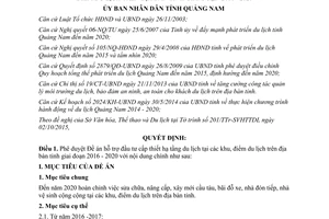 Quyết định 4143/QĐ-UBND duyệt Đề án hỗ trợ đầu tư cấp thiết hạ tầng du lịch Quảng Nam 2016 2020 2015