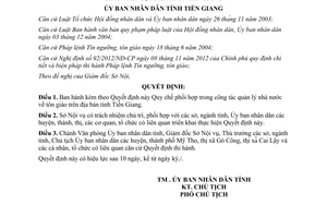 Quyết định 38/2015/QĐ-UBND phối hợp quản lý nhà nước về tôn giáo Tiền Giang