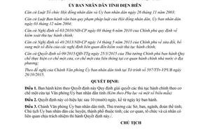 Quyết định 19/2015/QĐ-UBND quy định giải quyết thủ tục hành chính theo cơ chế một cửa Điện Biên