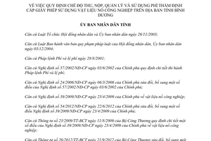 Quyết định 48/2015/QĐ-UBND quản lý phí thẩm định cấp giấy phép sử dụng vật liệu nổ công nghiệp Bình Dương