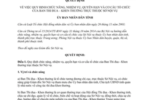 Quyết định 43/2015/QĐ-UBND chức năng quyền hạn cơ cấu tổ chức ban thi đua khen thưởng Thừa Thiên Huế