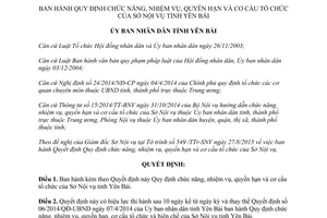 Quyết định 18/2015/QĐ-UBND chức năng nhiệm vụ quyền hạn cơ cấu tổ chức sở nội vụ Yên Bái