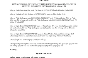Thông tư 15/2015/TT-NHNN giao dịch ngoại tệ tổ chức tín dụng được phép hoạt động ngoại hối