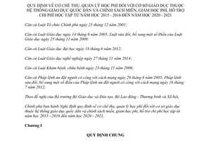 Nghị định 86/2015/NĐ-CP cơ chế thu quản lý học phí cơ sở giáo dục quốc dân năm học 2015 2016 đến 2020 2021