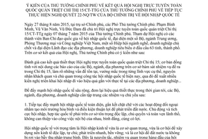 Thông báo 330/TB-VPCP Hội nghị trực tuyến toàn quốc quán triệt về hội nhập quốc tế 2015