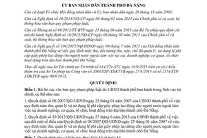Quyết định 7261/QĐ-UBND bãi bỏ văn bản quy phạm pháp luật lĩnh vực tài chính ủy ban nhân dân Đà Nẵng 2015