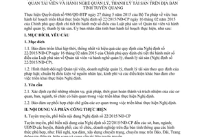 Kế hoạch 73/KH-UBND Quản tài viên hành nghề quản lý thanh lý tài sản Tuyên Quang 2015