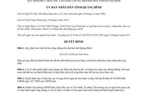 Quyết định 32/2015/QĐ-UBND mức trần thù lao công chứng Quảng Bình