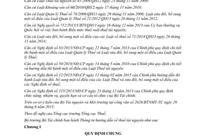 Thông tư 152/2015/TT-BTC hướng dẫn thuế tài nguyên