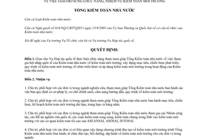 Quyết định 1404-QĐ-KTNN giao bổ sung chức năng nhiệm vụ kiểm toán môi trường