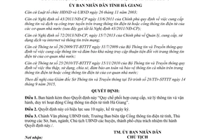 Quyết định 19/2015/QĐ-UBND cung cấp xử lý thông tin hoạt động cổng thông tin điện tử Hà Giang
