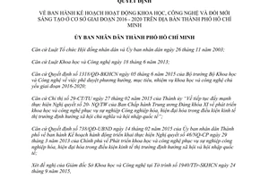 Quyết định 4937/QĐ-UBND hoạt động khoa học công nghệ đổi mới sáng tạo ở cơ sở Hồ Chí Minh 2015