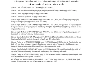 Quyết định 29/2015/QĐ-UBND công nghệ thông tin hạ tầng truyền thông lĩnh vực tài chính Thái Nguyên