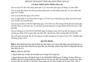 Quyết định 47/2015/QĐ-UBND cơ quan tiếp nhận giải quyết thủ tục giao đất cho thuê đất Lào Cai