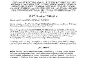 Quyết định 46/2015/QĐ-UBND quản lý kinh phí xử lý hành chính đưa vào cơ sở cai nghiện Long An