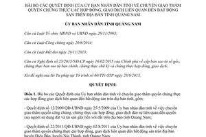 Quyết định 3573/QĐ-UBND thẩm quyền chứng thực các hợp đồng giao dịch bất động sản Quảng Nam 2015