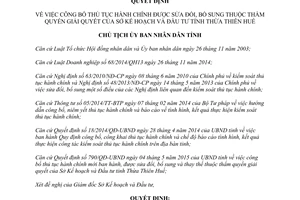 Quyết định 2021/QĐ-UBND thủ tục hành chính thẩm quyền sở kế hoạch đầu tư Thừa Thiên Huế 2015