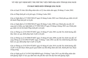 Quyết định 46/2015/QĐ-UBND mức thu phí thư viện Quảng Ngãi