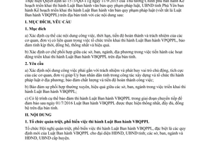 Kế hoạch 131/KH-UBND triển khai thi hành luật ban hành văn bản quy phạm pháp luật Phú Yên 2015