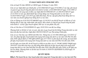 Quyết định 1912/QĐ-UBND Quy hoạch phát triển mạng lưới trung tâm dịch vụ việc làm Phú Yên 2015