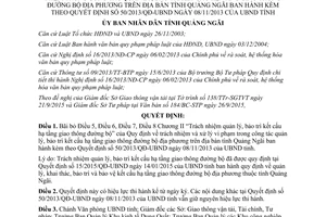 Quyết định 335/QĐ-UBND quản lý bảo trì kết cấu hạ tầng giao thông đường bộ Quảng Ngãi 2015