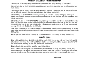 Quyết định 2180/QĐ-UBND thủ tục hành chính lĩnh vực hộ tịch cấp thẻ bảo hiểm y tế Ninh Thuận 2015