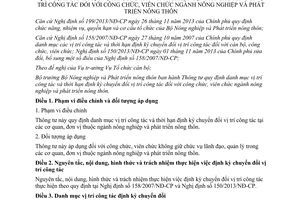 Thông tư 32/2015/TT-BNNPTNT định kỳ chuyển đổi vị trí công tác công viên chức ngành nông nghiệp