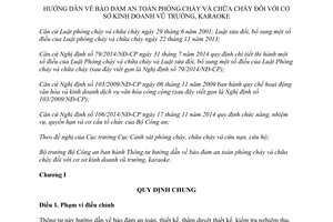 Thông tư 47/2015/TT-BCA bảo đảm an toàn phòng cháy chữa cháy cơ sở kinh doanh vũ trường karaoke