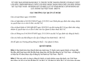 Quyết định 552/QĐ-QLD thuốc nước ngoài có hoạt chất lần đầu được cấp số đăng ký lưu hành 2015