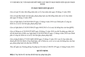 Quyết định 05/2015/QĐ-UBND bãi bỏ văn bản hết hiệu lực do ủy ban nhân dân quận 9 Hồ Chí Minh