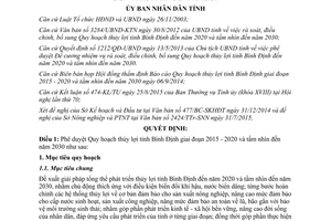 Quyết định 3492/QĐ-UBND Quy hoạch thủy lợi Bình Định 2015