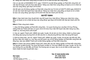 Quyết định 5061/QĐ-UBND Nâng cao nhận thức quản lý rủi ro thiên tai dựa vào cộng đồng Hà Nội