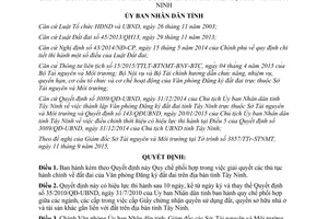 Quyết định 51/2015/QĐ-UBND giải quyết thủ tục hành chính đất đai văn phòng đăng ký đất đai Tây Ninh