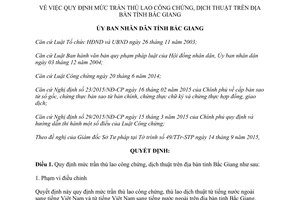 Quyết định 473/2015/QĐ-UBND mức trần thù lao công chứng dịch thuật Bắc Giang