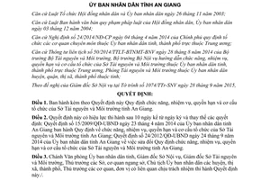 Quyết định 32/2015/QĐ-UBND chức năng nhiệm vụ quyền hạn cơ cấu tổ chức Sở Tài nguyên An Giang