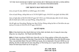 Quyết định 3506/QĐ-UBND vận hành duy trì mạng đo mưa cộng đồng lưu vực sông Kôn Hà Thanh Bình Định