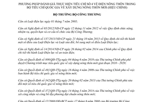 Quyết định 10826/QĐ-BCT điện nông thôn trong bộ tiêu chí quốc gia xây dựng nông thôn mới 2015