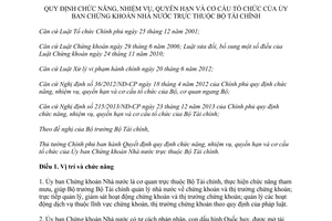 Quyết định 48/2015/QĐ-TTg nhiệm vụ quyền hạn cơ cấu tổ chức Ủy ban Chứng khoán Nhà nước