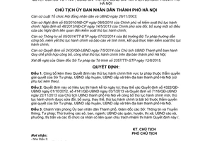 Quyết định 5117/QĐ-UBND công bố thủ tục hành chính lĩnh vực tư pháp Hà Nội