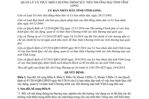 Quyết định 20/2015/QĐ-UBND xây dựng quản lý thực hiện chương trình xúc tiến thương mại Vĩnh Long