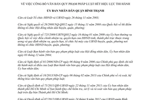 Quyết định 12603/QĐ-UBND văn bản quy phạm pháp luật hết hiệu lực quận Bình Thạnh Hồ Chí Minh 2015