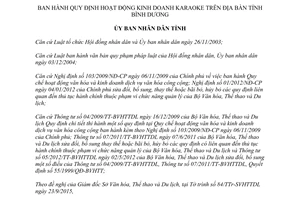 Quyết định 45/2015/QĐ-UBND Quy định hoạt động kinh doanh karaoke Bình Dương