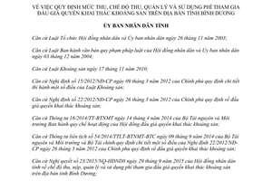 Quyết định 44/2015/QĐ-UBND thu quản lý phí tham gia đấu giá quyền khai thác khoáng sản Bình Dương