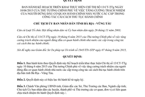 Quyết định 2401/QĐ-UBND trách nhiệm người đứng đầu cơ quan cải cách thủ tục hành chính Bà Rịa Vũng Tàu 2015