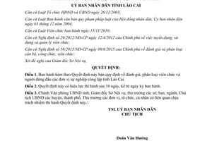 Quyết định 50/2015/QĐ-UBND đánh giá phân loại viên chức người đứng đầu đơn vị sự nghiệp công lập Lào Cai