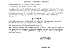 Quyết định 3549/QĐ-UBND tổ chức hoạt động trường năng khiếu thể thao Bình Định 2015