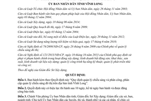 Quyết định 21/2015/QĐ-UBND phân công phân cấp quản lý chiếu sáng đô thị Vĩnh Long